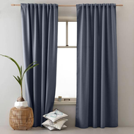 B24 Ready Made Curtain!! 99%Blackout Siap Jahit Langsir Langsir RAYA Kain Tebal 100%Polyester Blackout (Dark Grey) Langsir Tebal Langsir Cantik