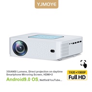 YJMOYE V10A Android Projector Mini Smart Full HD 1080P 4K WiFi Wireless Bluetooth Phone Mirroring Screen Projectors for Home Theater Built in Netfflix&amp;YouTube