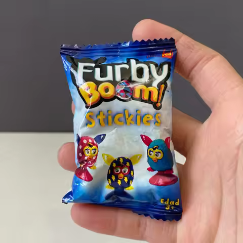 Genuine Hasbro Furby Boom Stickies Blind Bag Cute Mini Anime Figures Suction Cup Toys Collect Orname