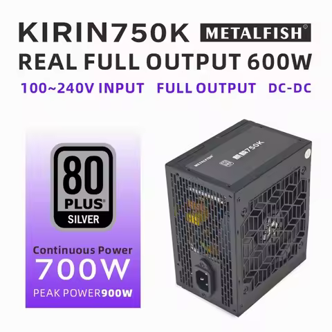 METALFISH KIRIN750K Black Chassis Power Supply ATX-600W 700W 80 PLUS SILVER PSU Support ATX3.0 for G