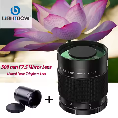 Lightdow Telephoto Lens Mirror Lens for Nikon D3400 D500 D7200 D5500 D750 D810 D3300 D5300 Manual Le