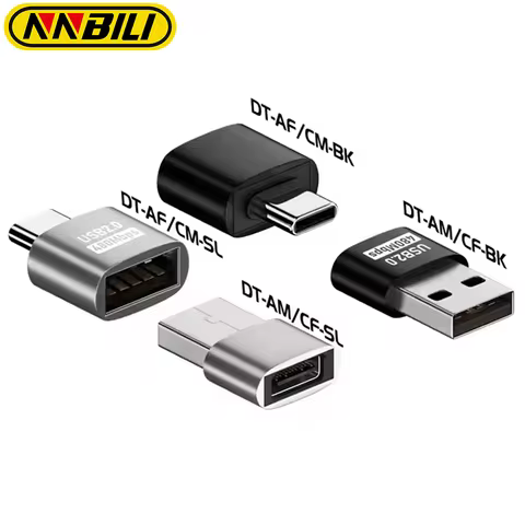 NNBILI USB To Type C OTG Adapter USB USB-C Male To Micro USB Type-C Female Converter For Macbook Sam