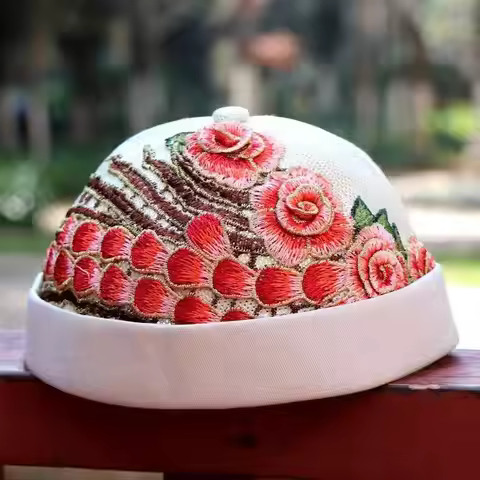 Muslim Caps For Women Chinese Style Crochet Japan Hat Kufi Islamic Kippah Hijab Jewish Korea 0976