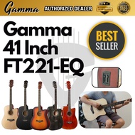 Gamma 41" Acoustic Guitar w 3 Band EQ with tuner FT-221-EQ  / FT221EQ / Semi Acoustic guitar