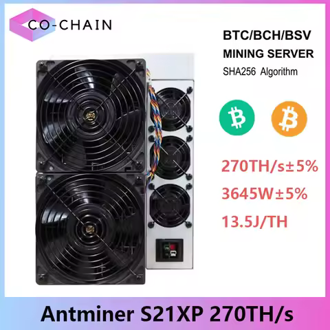 New BTC Miner Antminer S21 xp 270Th/s 3645W Best Air Cooling Bitcoin Miner Antminer S21XP BTC Mining