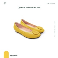 LA BELLA รองเท้าคัชชูหนังแกะ รุ่น QUEEN AMORE FLATS - YELLOW