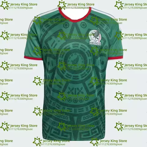2026 New Mexican Style Football T-Shirt, Football Training Suit, Adult And Children Dual Size Parent
