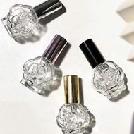 4pcs/1pc 10ml Rose Flower Perfume Spray Bottle, Glass Empty Bottle, Portable Perfume Decanting Bottl