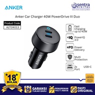 Anker Car Charger 40W PowerDrive III Duo Dual Port USB C PowerIQ 3.0 Fast Charging Car Charger