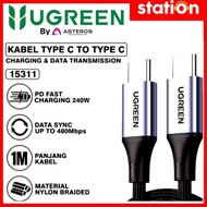 UGREEN 15311 Type C To Type C Pd fast charging 240w Nylon Braided Data Cable