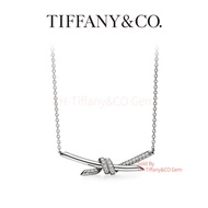 สร้อยคอจี้ติฟแฟนี่ Knot - 18k Rose Gold / White Gold Cross Knot Design พร้อมเพชร