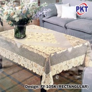 PVC CROCHET TABLE CLOTH GOLD [Square/Oblong/Rectangular] / ALAS MEJA SOFA RUANG TAMU / SUDUT / KOPI / CONSOLE TABLE EMAS