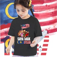 Baju Malaysia Hari Merdeka Kids T-Shirt I Love Malaysia National Day Tshirt #6 Patriotic Boys Girls 