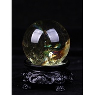 6A Collectible Grade Natural Brazilian Citrine Ball Ornaments Rough Stone Crystal Ball Home Living R