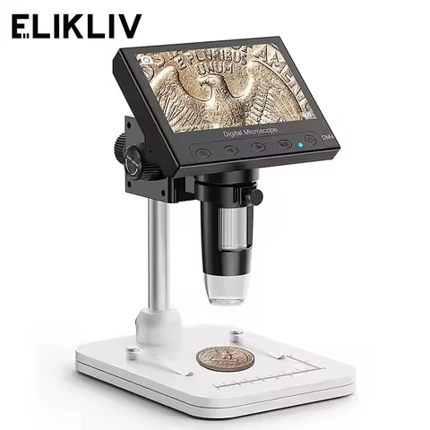 Elikliv EDM4 4.3" LCD Digital Microscope for Electronic 1000x Coin Magnifier Repair Microscope with