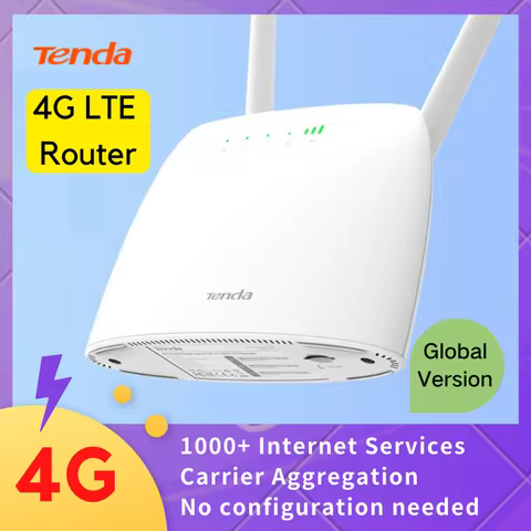 Tenda 4G Router SIM Card AC1200 Wireless Router Hotspot 64 Users 150mbps Beamforming 4G Wifi Router 