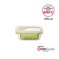 Komax Oven Glass Rectangular Food Container 370ml | BPA Free | Airtight and Leak Proof Food Keeper