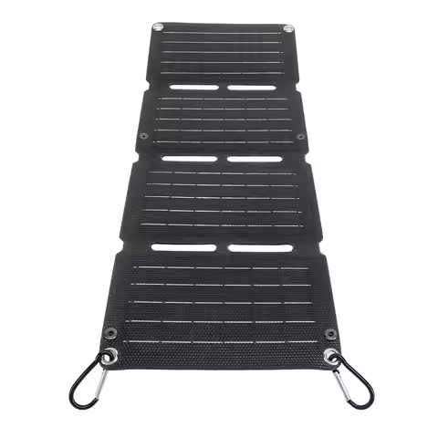 Foldable Solar Panel 40W Monocrystalline Silicon Fast Charging QC Dual USB Regulator Output 4 Folds 