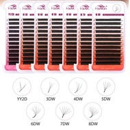 0.07 8-15mm C/D/L/M-Curl Mix Lashes 12 Rows YY/3DW/4DW/5DW/6DW/7DW/8DW Shape Lashes Natural Soft Las