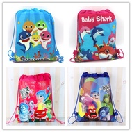 Happy Birthday Party Favor Loot Bag Non-Woven Gift Bag Baby Shark Inside Out Cartoon Theme
