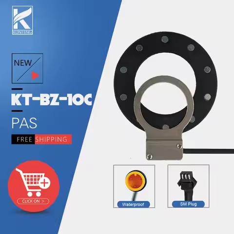 KT Electric Bicycle Pedal Assistant Sensor, 10 Magnets, SM, Waterproof Plug for Ebike Conversion Kit
