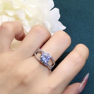 Nhẫn Đá Moissanite Giả Đính Kim Loại Pt950 Màu Trắng Thời Trang Cho Nữ Nhẫn Cưới Zirconia Giả Hợp Ki