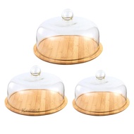 [Kesoto1] Nordic Glass Cover Serving Tray Cloche Dome Storage Cake Stand Bread Plate