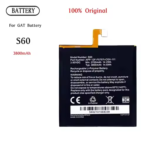 100% Original Replacement Battery For Caterpillar Cat S60 CUBA-BL00-S50-000 458002-S40 APP-12F-F5757