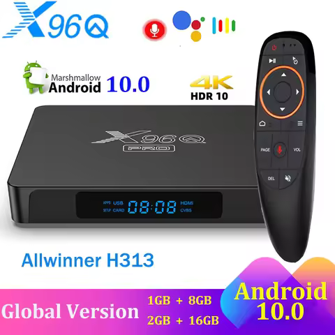X96Q PRO Smart TV BOX Allwinner H313 Android 1.0 2GB RAM 16GB ROM Wifi 4K Media Player Googl Voice A