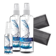 Purity Eyeglass Lens Cleaner Kit - 2 x 8oz and 1 x 2oz Lens Cleaner Spray Bottle + 2 Microfiber Clea