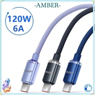 AMBER1 6A Quick Charge Cable, Transmmsion USB 3.0 120W Fast Charging Cable, High Speed 25cm/1m/1.5m/
