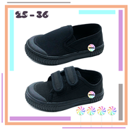 CSMY ➜ Kid's School Canvas Black Shoes | Comfort Sport Sneakers Shoes | Kasut Sekolah Kanak Hitam Bu