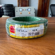 Thai union  สายไฟ thw สายไฟเดินบ้าน สายไฟ THW 1 x 4 sq.mm ม้วน 100 เมตร IEC 01 มอก.ใหม่ สายเดี่ยว สา