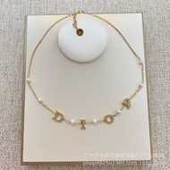 2025New CD Diamond cd Pearl Necklace Feminine Simple Fashion CD Light Luxury High-End Necklace Fashi