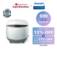 PHILIPS Rice Cooker 1.8L - HD4515/67, Smart 3D heating system, 8 programmes, Large Display Panel, Bakuhanseki inner pot