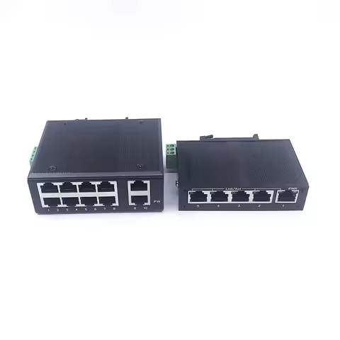 Unmanaged MINI 5/10port 10/100M 5V-58V 5/10port 100M port industrial ethernet switch Lightning prote