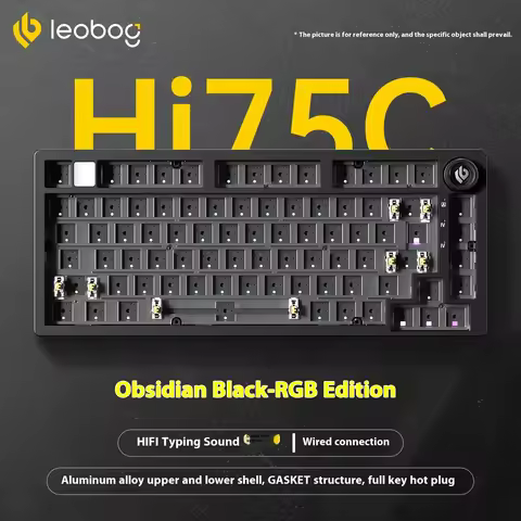 LEOBOG Hi75C Mechanical Keyboard 3Mode/Wired kit Hot Swap With Knob RGB Aluminium Alloy Gasket Hi75C