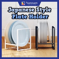 Plate Holders Organizer Bowl Rack Upright Metal Dish Storage Dying Rack Cabinet Cupboard Rak Pinggan