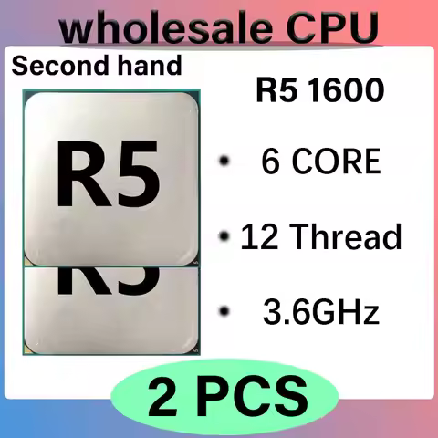 2 PCS second-hand R5 1600 AM4 desktop processor 6C12T 3.2-3.6GHz 65W 16MB cache second-hand disassem