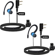 UAYESOK Walkie Talkie Earphones, G-shape Radio Headset Radio Headphones 2 Pin with PTT Microphone an