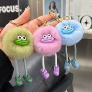 Cute Imitation Rex Rabbit Big Mouth Small Briquette Car Keychain Plush Keychain from Korea Backpack 