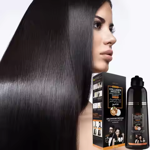 400ML Cover Grey Hair Morocco Argan Oil Care Fast Magic Black Hair Shampoo Dye Repair Damaged Improv