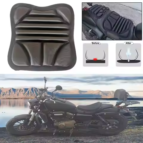 Double Seat 3D Motorcycle Seat Cushion with Shock Absorption and Universal Breathability CushionAcce