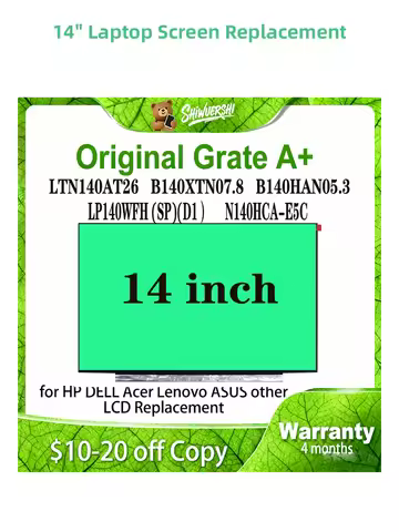Wholesale 14 inch Laptop Lcd Screen Monitor LTN140AT26 B140XTN07.8 B140HAN05.3 LP140WFH (SP)(D1) N14