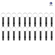 20 Pack Aluminum Whistle, Sports Whistle, Emergency Survival Whistles with Key Chain,Black