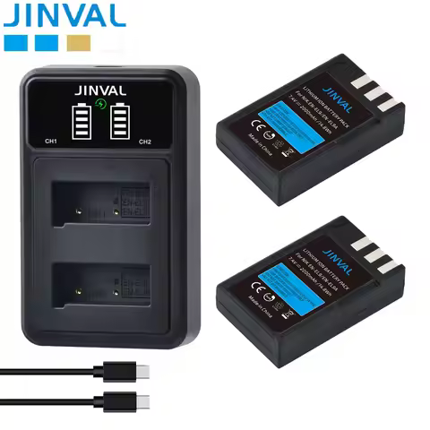 JINVAL EN-EL9 Battery EN-EL9A EL9E 2000mAh Replacement Batteries + PD 20W Fast Dual Charger For Niko