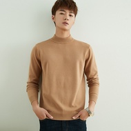 Autumn Winter Cashmere Sweater Men Business Youth Half Turtleneck Pullover Bottoming Shirt Thickened