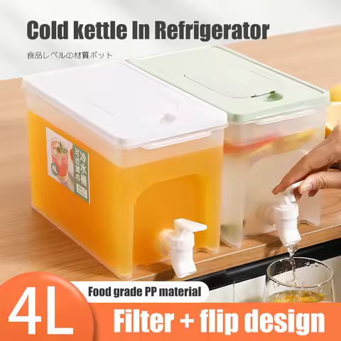 4L Cold Kettle Refrigerator With Faucet Household Lemonade Bottle Drinkware Cold Water Container For