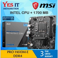 MSI PRO H610M-E DDR4 LGA1700 mATX MOTHERBOARD + INTEL 12th & 13 Gen Processor ( I3-12100/13100/ I5-1