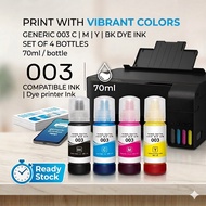 [Ready Stock] Ink 003 for L3110 L3210 L1210 L3150 Printer 70ml Bottle Ink